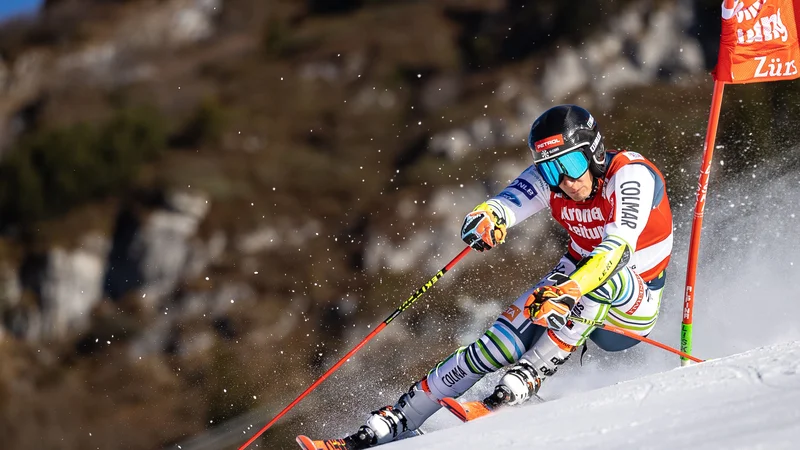 Fotografija: Žan Kranjec si želi danes višje od 7. mesta s prve tekme v Söldnu. FOTO: Jure Eržen/Delo