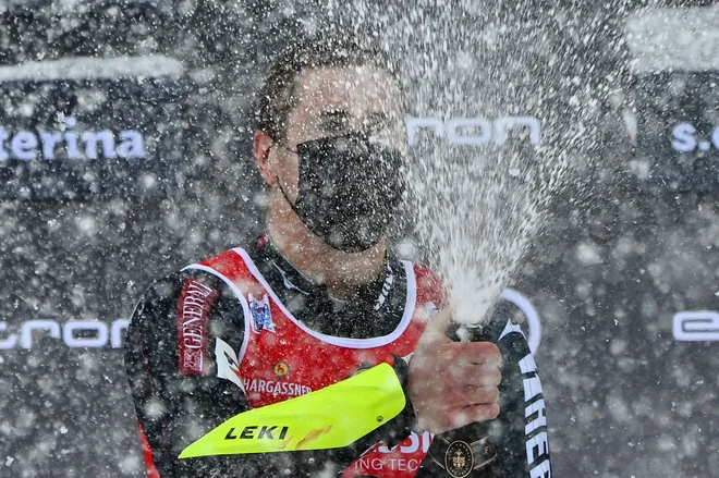 Filip Zubčić jer s šestega mesta na prvi progi prišel do svoje druge zmage v svetovnem pokalu. FOTO: Marco Bertorello/AFP