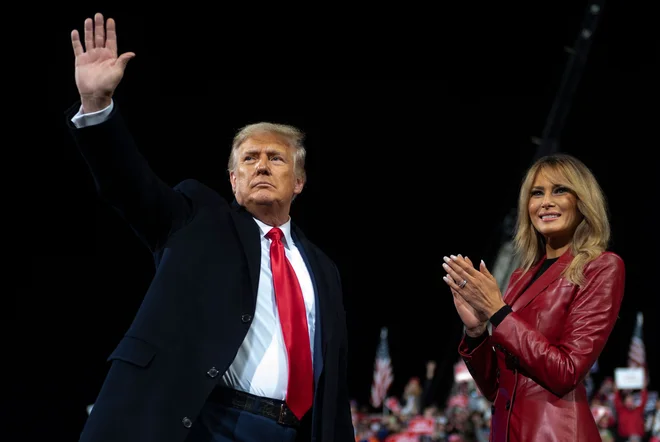 Trump je konec tega tedna nastopil v Georgiji, na fotografiji skupaj s prvo damo Melanio. FOTO: Andrew Caballero-reynolds/AFP