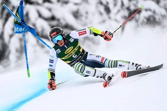 Žan Kranjec se ni najbolje znašel na drugem veleslalomu za svetovni pokal v Santa Caterini. FOTO: Marco Bertorello/AFP