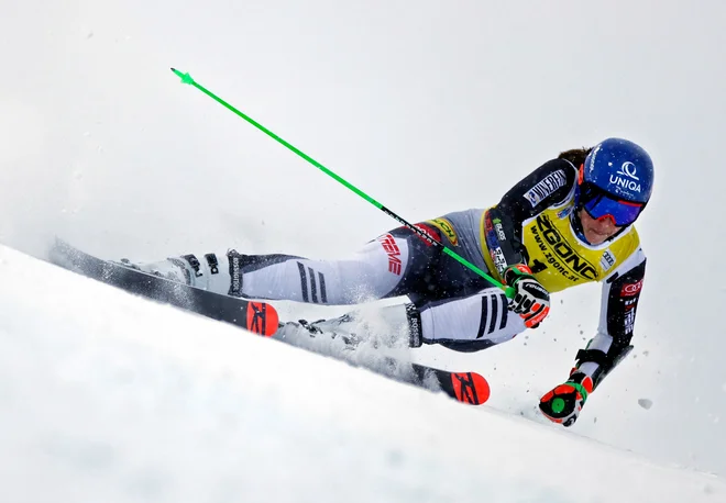 Petra Vlhova je bila najboljša na prvi progi. FOTO: Thomas Coex/AFP