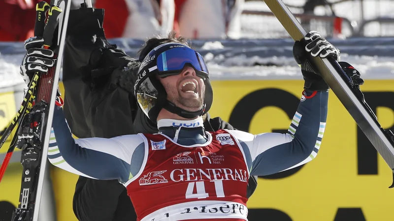 Fotografija: Martin Čater se je Val d'Iseru veselil velikega uspeha. FOTO: Eric Gaillard/Reuters