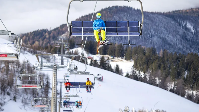 Fotografija: Sproščanje ukrepov med občinami je prineslo tudi smučarje na Krvavec. FOTO: Voranc Vogel/Delo