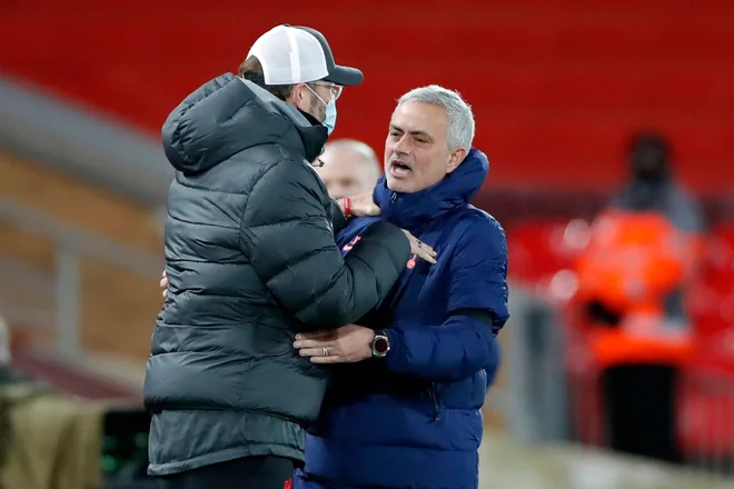 Jürgen Klopp se ni strinjal s Josejem Mourinhom, da je izgubila boljša ekipa. FOTO: Clive Brunskill/AFP