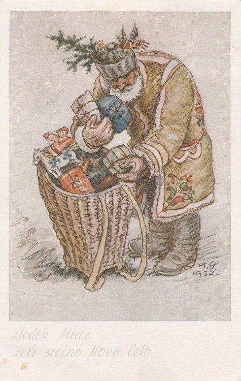 Gasparijeva voščilnica <em>Dedek Mraz želi srečno novo leto</em>.