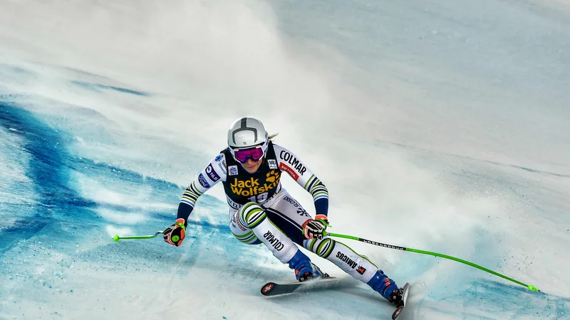 Fotografija: Navkljub ne najbolj posrečenem smučanju v Val dIseru je Ilka Štuhec z 20. mesto dosegla najboljšo superveleslalomsko uvrstitev v zadnjih dveh letih. FOTO: Jeff Pachoud/AFP