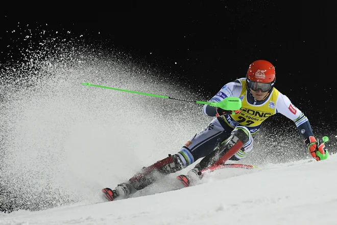 Štefan Hadalin je dobro opravil na prvi progi, na drugi ne. FOTO: Tiziana Fabi/AFP