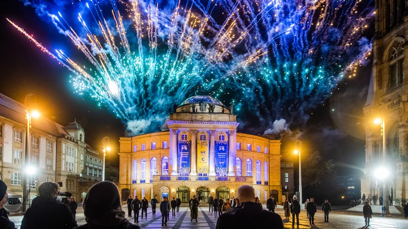 Fotografija: Takole so v Chemnitzu proslavljali, ko so bili izbrani za evropsko prestolnico kulture leta 2025. Foto promocijsko gradivo