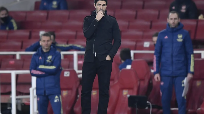 Fotografija: Mikel Arteta mora rezultatsko krivuljo hitro obrniti navzgor. FOTO: Toby Melville/Reuters