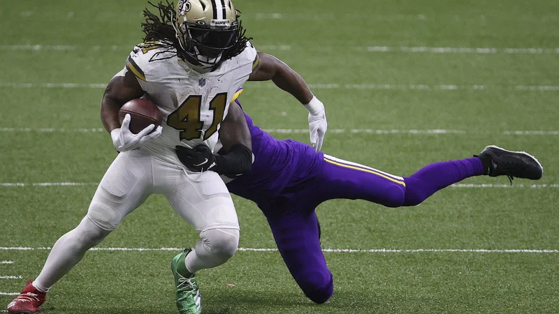 Fotografija: Alvin Kamara je prikazal zgodovinsko predstavo. FOTO: Chris Graythen/AFP