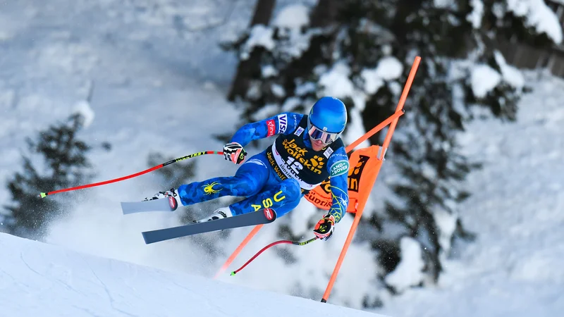 Fotografija: Ryan Cochran-Siegle je najbolje opravil s prvim treningom v Bormiu. FOTO: Tiziana Fabi/AFP