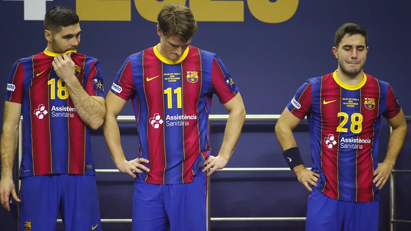 Blaž Janc in Jure Dolenec nista mogla verjeti, da je Barcelona tako slabo odigrala finale.&nbsp;FOTO: Thilo Schmuelgen/Reuters