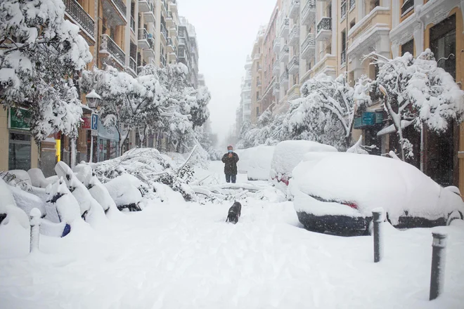 Nevihta Filomena je paralizirala Madrid.&nbsp;FOTO: Benjamin Cremel/Afp
