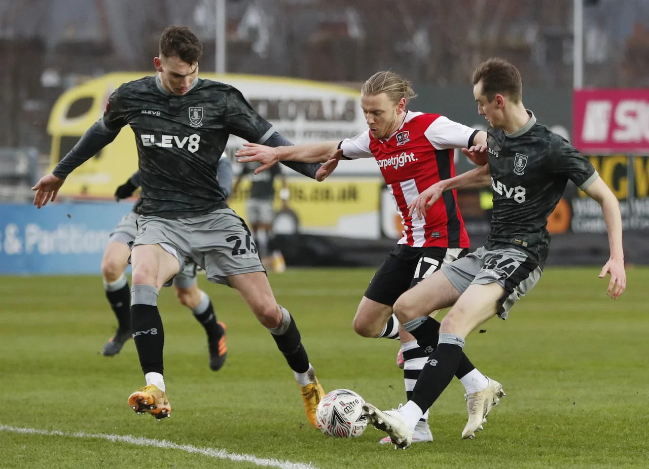 Fotografija: Declan Thompson je na tekmi proti Exeter Cityju dočakal svoj prvi nastop v članski karieri. FOTO: Paul Childs/Reuters