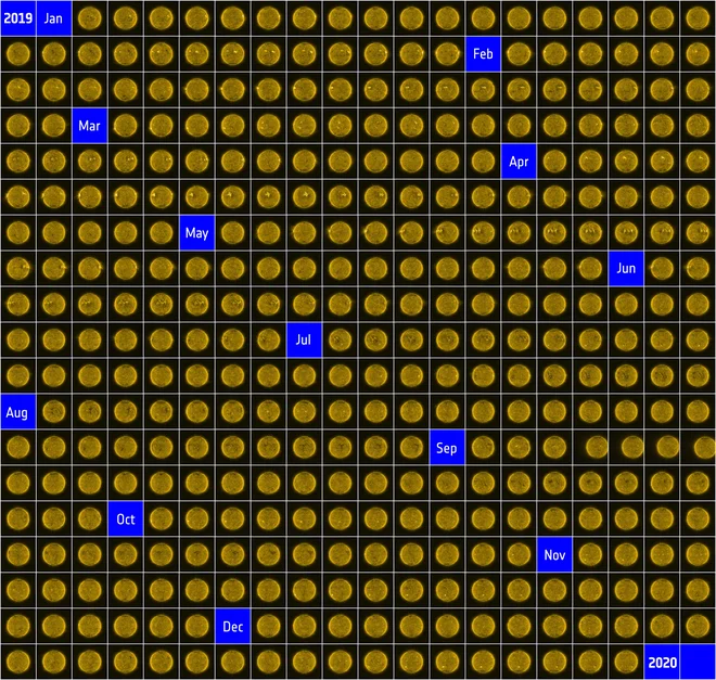 Sonce v letu 2019. FOTO: ESA/Royal Observatory of Belgium