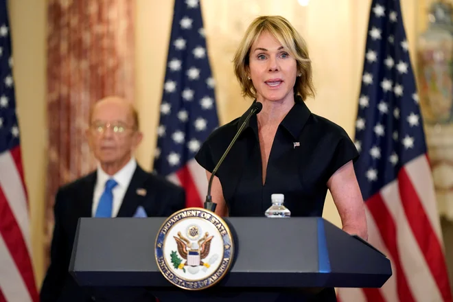 Obisk ameriške veleposlanice v ZN Kelly Craft v Tajpeju bi še zaostril odnose s Kitajsko. FOTO: Reuters