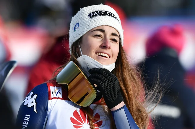 Italijanka Sofia Goggia ta čas smuča, kot da bi bila z drugega planeta. FOTO: Fabrice Coffrini/AFP