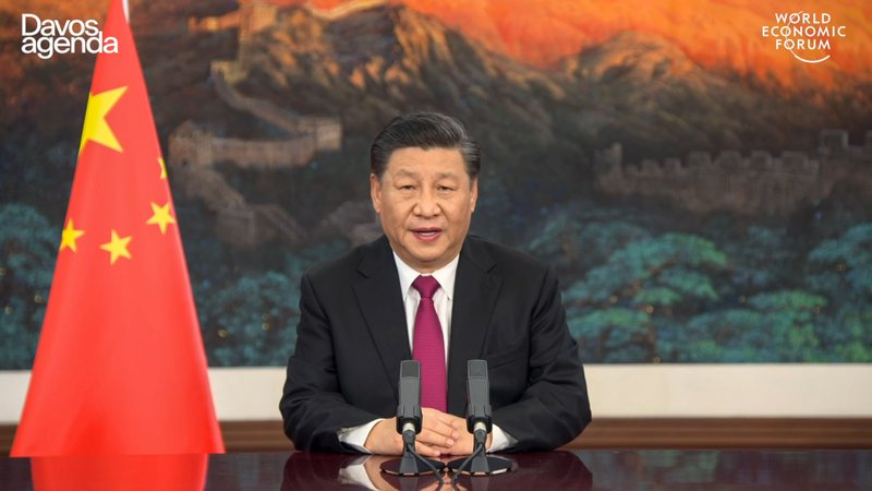 Fotografija: Središče sveta se je pomaknilo na Vzhod, je v otvoritvenem nagovoru na Svetovnem gospodarskem forumu sporočil kitajski predsednik Xi Jinping. FOTO: World Economic Forum/AFP