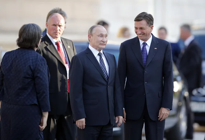 Ruski predsednik Vladimir Putin je v Sloveniji vselej dobro sprejet. Foto Matej Družnik