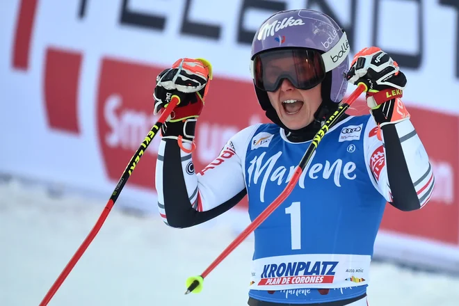 Zadnji veleslalom pred SP je pripadel Francozinji Tessi Worley. FOTO: Marco Bertorello/AFP
