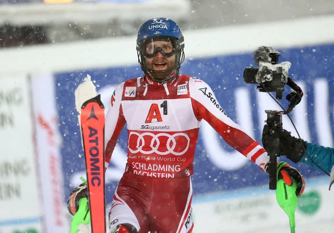 Marco Schwarz se je veselil zmage na domači tekmi. FOTO: Lisi Niesner/Reuters