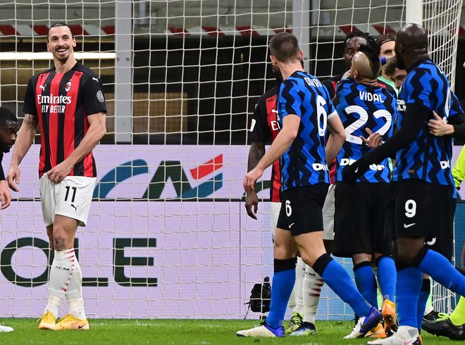 Zlatan Ibrahimović je bil prvo ime milanskega derbija, a Milan je potegnil kratko. FOTO: Miguel Medina/AFP