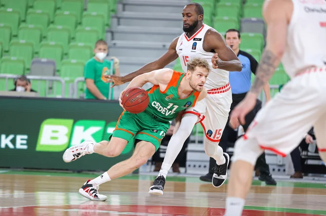 Jaka Blažič je bil vnovič gonila sila stožiške zasedbe. FOTO: Cedevita Olimpija
