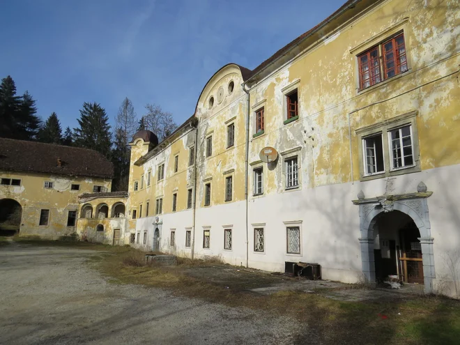 Z gradu odpada omet, streha zamaka, sprehod po objektu je nevaren. FOTO: Bojan Rajšek/Delo