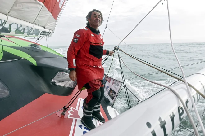 Zmagovalec regate Vendee Globe, francoski jadralec Yannick Bestaven. FOTO: Sebastien Salom-gomis/AFP
