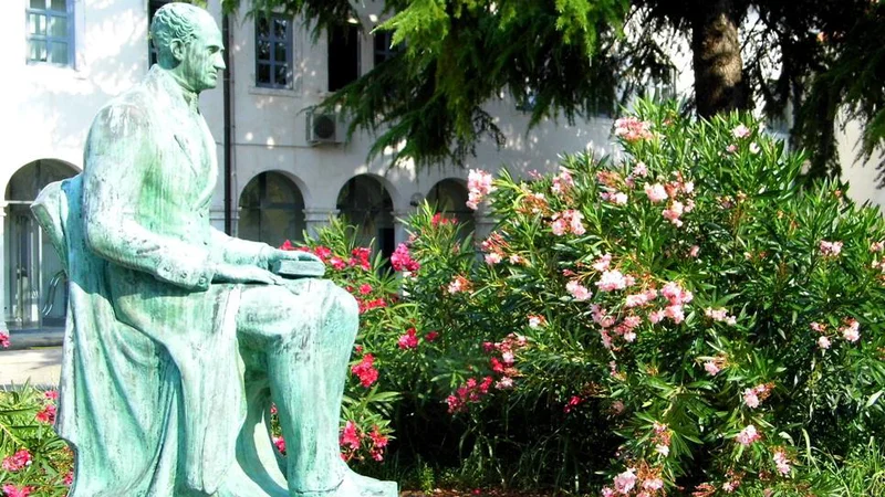 Fotografija: KIp grofa Joannisa Kapodistriasa v Kopru: Njegov skoraj pet stoletij oddaljeni prednik iz družine Vittori je kot beneški uradnik služboval v koloniji Capodistria. Ko pa so ga premestili na položaj finančnega nadzornika v drugo kolonijo Korfu, si je nadel priimek Capodistria. Foto Adrian Grizold