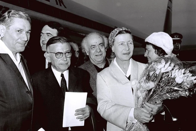 Jean Paul Sartre in Simone de Beauvoir marca 1967 na obisku v Izraelu. Foto Wikipedija