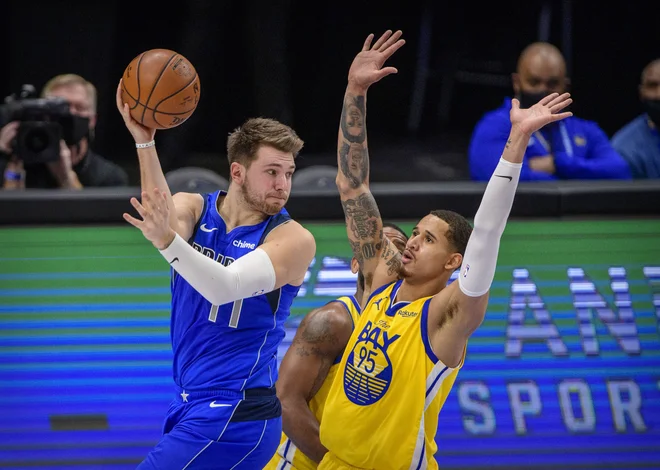 Luka Dončić je v prvem polčasu dosegel 23 izmed svojih 27 točk. FOTO: Jerome Miron/Usa Today Sports