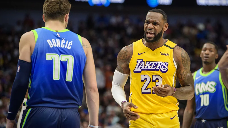 Fotografija: Luka Dončić in LeBron James sodita med najbolj priljubljene košarkarje v ZDA. FOTO: Jerome Miron/Usa Today Sports