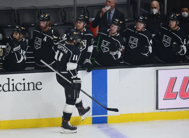 Anže Kopitar je bil strelec prvega gola in podajalec pri zadnjem golu Kraljev. FOTO: Gary A. Vasquez/Usa Today Sports