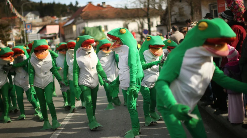 Fotografija: Žabe na cerkniške karnevalu FOTO: Jure Eržen/Delo