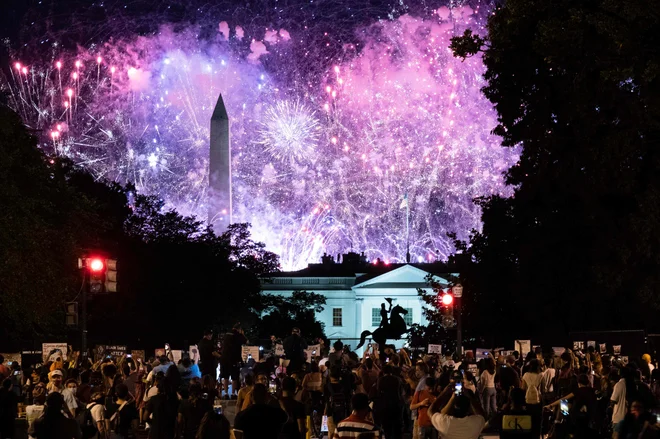 Nemiri v prestolnici Washington 27. avgusta lani. Foto Jose Luis Magana/Afp