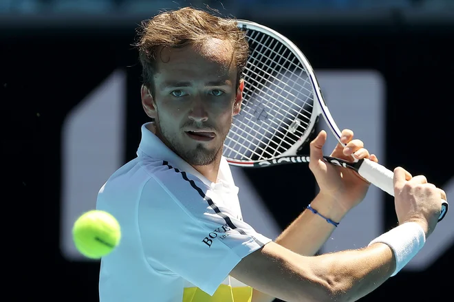 Ruski as Daniil Medvedjev postaja zvezda stalnica v vrhunskem tenisu. FOTO: David Gray/AFP