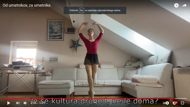 Mladi umetniki so opozorili, da je vadba doma postala prava muka. FOTO:&nbsp;zajem zaslona videa Od umetnikov za umetnike