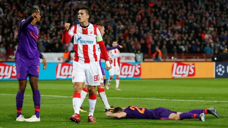 Fotografija: Starejši od dveh Olimpijinih novincev Vujadin Savić ima izkušnje tudi iz lige prvakov v dresu Crvene zvezde in dvobojas z Liverpoolom. FOTO: Paul Childs/Reuters