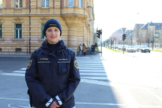 Katja Schein se je pri 26 letih odločila, da bo policistka, odločitve pa nikakor ne obžaluje. FOTO: Policijska uprava Ljubljana