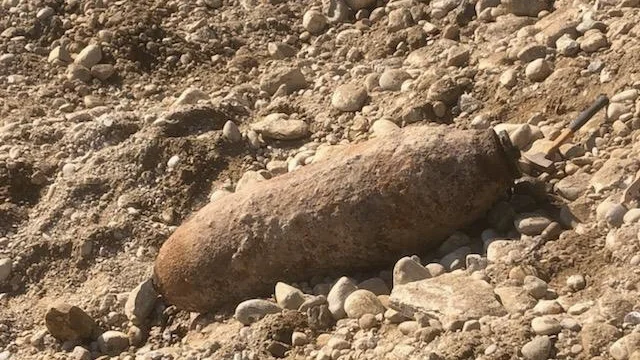 Med gradbenimi deli ob Evroparku so našli ameriško letalsko bombo. FOTO: Mestna Občina Maribor