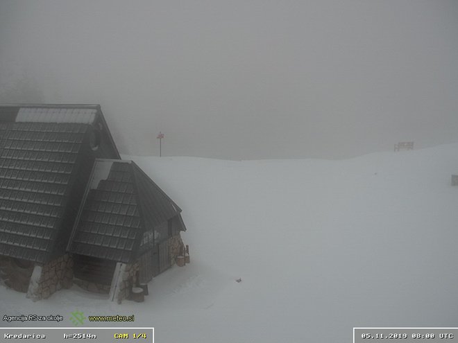 Snežna odeja na Kredarici naj bi v nedeljo presegla višino tri metre. FOTO: Arso