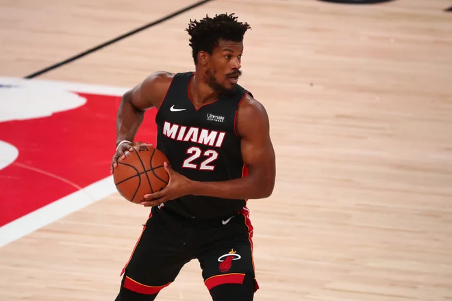 Jimmy Butler se ne strinja, da je Miami odpisan. FOTO: Kim Klement/USA Today Sports