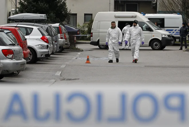 Prizorišče umora pred restavracijo, kjer je 16. decembra 2014 potekala novoletna zabava Kemijskega inštituta. FOTO: TOMI LOMBAR