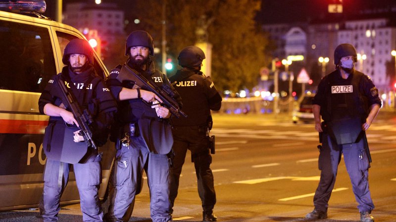 Fotografija: V zvezi z napadom na Dunaju so aretirali 14 ljudi, ni pa dokazov o drugem napadalcu. FOTO: Lisi Niesner, Reuters
