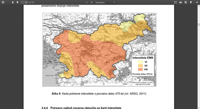 Mapa potresne ogroženosti Slovenije