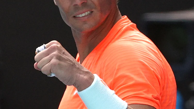 Fotografija: Rafael Nadal je proslavil novo zmago v Melbournu. FOTO: Loren Elliott/Reuters