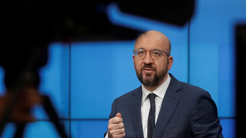 Fotografija: Po načrtu naj bi predsedujoči svetu EU skupaj s predsednikom evropskega sveta Charlesom Michelom (na fotografiji) in predsednico evropske komisije Ursulo von der Leyen vodil konferenco o prihodnosti Evrope. FOTO: Olivier Hoslet/Afp