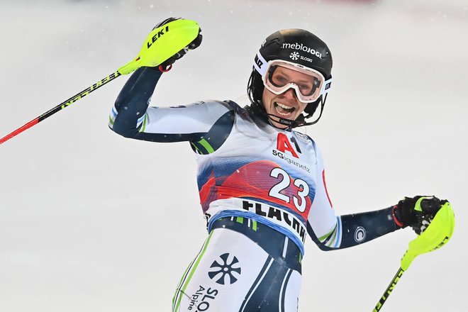 Ana Bucik bo prva Slovenka na štartu sobotnega slaloma. FOTO: Joe Klamar/AFP