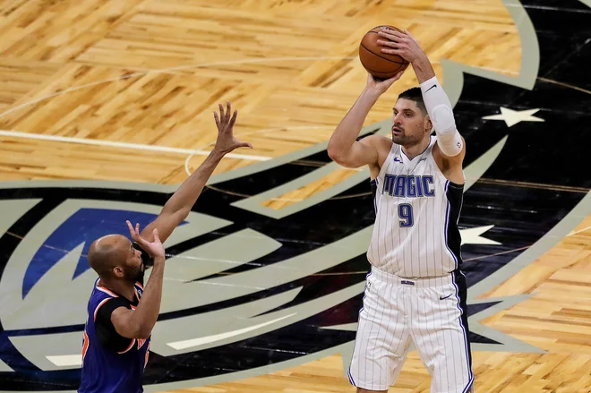 Nikola Vučević je dosegel trojni dvojček. FOTO: Alex Menendez/AFP